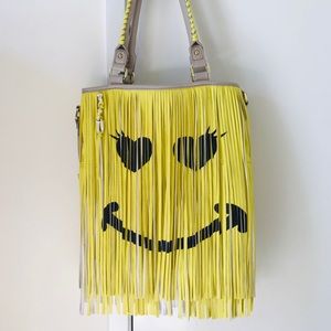 Steve Madden Yellow Fringe Emoji Tote